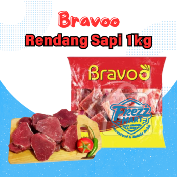 Bravoo Daging Rendang Sapi 1kg Frozen Beku Pontianak