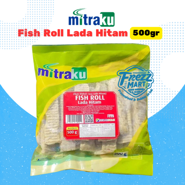 Mitraku Fish Roll Lada Hitam 500gr Ikan Gulung Black Pepper Frozen.